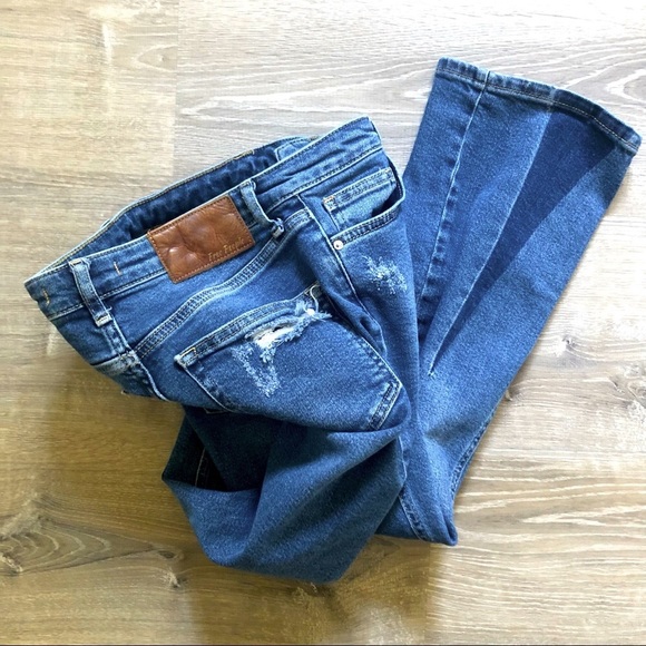 27 FREE PEOPLE Boot Cut, Flare, Cropped, Distressed, wide leg, 27 - Picture 3 of 11